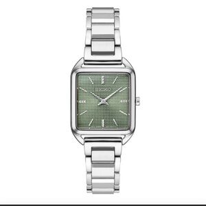 Seiko Silver Watch with Green Dial